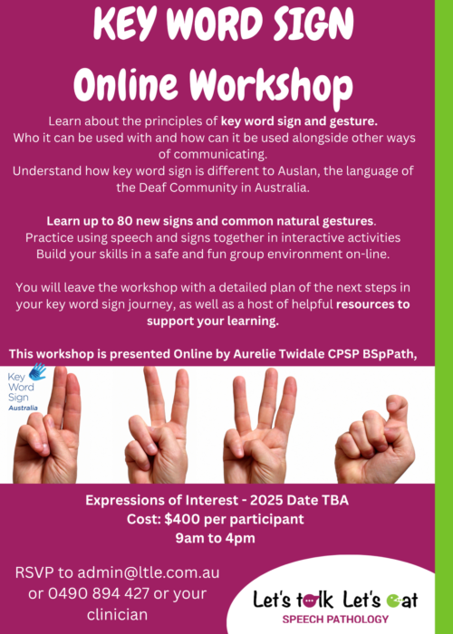 Key Word Sign On-line Workshop (1)